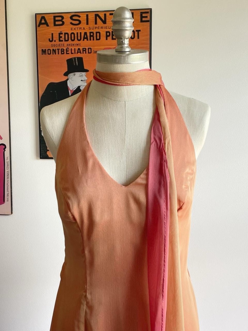 New Image Vintage Halter Neck Evening Dress